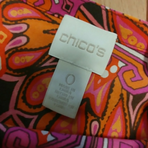 Chico"s One Shoulder Abstract Print Top - Picture 7 of 7